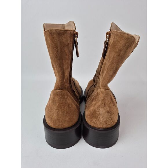 Stuart Weitzman Doe Brown Women's 5050 Bold Suede Zip Booties Size 6.5 B - Picture 5 of 7